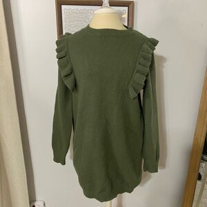 Dreamers by Debut Olive Ruffle Sleeve Sweater Dress